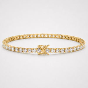 3mm tennis bracelet moissanite in sterling silver gold plated