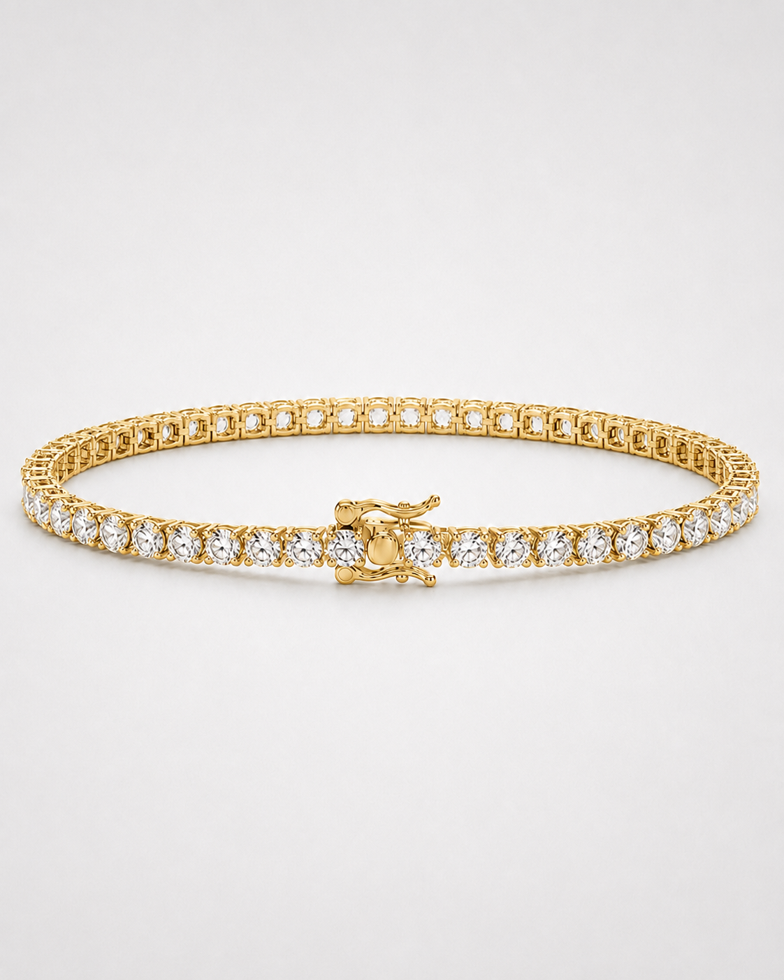 3mm tennis bracelet moissanite in sterling silver gold plated 3mm tennis bracelet moissanite in sterling silver gold plated